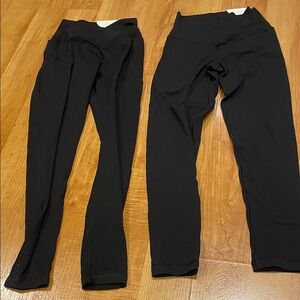 NEW WITH TAGS 2 pairs of Aerie Kids Classic Black Leggings